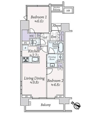 間取り シティハウス南麻布一丁目 10階/-