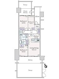 グランドメゾン江古田の杜 3LDKの間取図画像