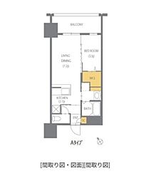 ラクレイス高宮 1LDKの間取図画像