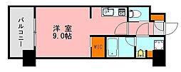 アソシアグロッツォ薬院サウスガーデン ワンルームの間取図画像
