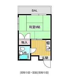 重岡ビル 1Kの間取図画像