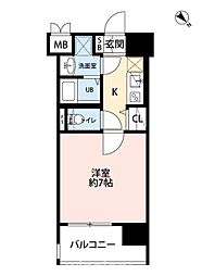 サヴォイヴァンヴェール 1Kの間取図画像