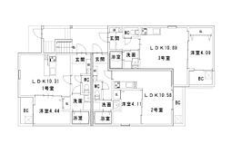 リタリッチ寺塚 1LDKの間取図画像