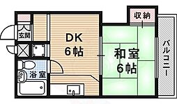 ヴィラビアンカ 4階1DKの間取り