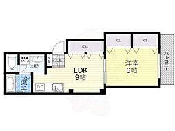 プレステージ琴禅山 3階1LDKの間取り