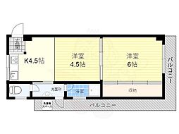 日向マンション 2DKの間取図画像