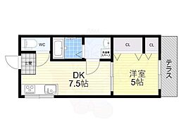 ファンシー森吉 1階1LDKの間取り