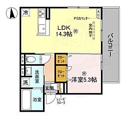 ラフィーネ丹波橋 3階1LDKの間取り