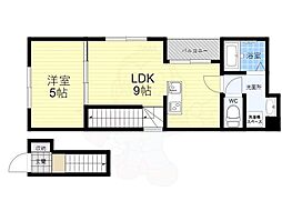 ボヌールハウス京都稲荷 3階1LDKの間取り