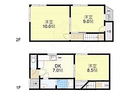 京阪本線 鳥羽街道駅 徒歩15分の賃貸一戸建て 1階3DKの間取り