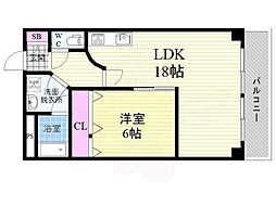 第2長栄マンション 5階1LDKの間取り