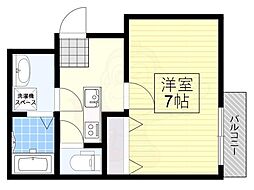 T-Wood 2階1Kの間取り