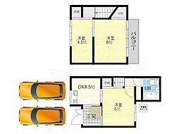 京阪宇治線 観月橋駅 徒歩11分の賃貸一戸建て 1階3DKの間取り