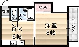 メゾン桃栄 2階1DKの間取り