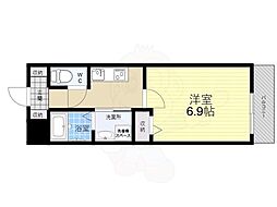 エストゥルース京都 4階1Kの間取り