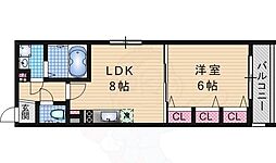 近鉄京都線 伏見駅 徒歩5分の賃貸マンション 3階1LDKの間取り