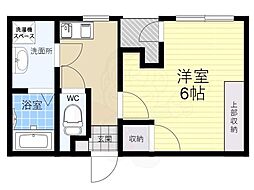コーポ鍋島 3階1Kの間取り