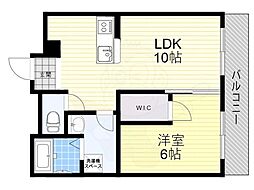 リバティハイツ 4階1LDKの間取り