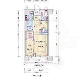 ソルテラス京都JUJO薫 3階1LDKの間取り