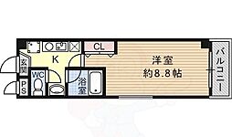 グラシアス 3階1Kの間取り