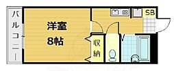 セントラル槙島 2階1Kの間取り