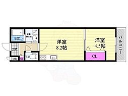 サクシード伏見西町 1階1LDKの間取り