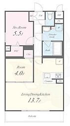 中島様マンション 2階2LDKの間取り