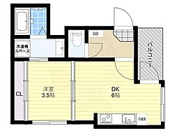 GRACEHILL R＆K 1階1DKの間取り