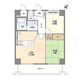 信開ガーデンコート西大路 2階2LDKの間取り