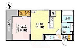 ソラーナ 2階1LDKの間取り