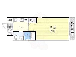 ルーチェ桃山 1階1Kの間取り
