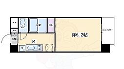 アクアプレイス京都東寺 4階1Kの間取り