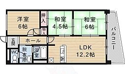 ラポート曽谷 3階3LDKの間取り