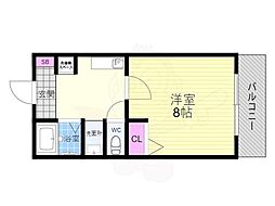 レーベン21 1階1Kの間取り