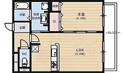 サンクレール 2階1LDKの間取り