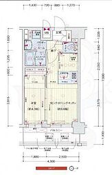 プレサンスTHE KYOTO 彩美 7階1LDKの間取り