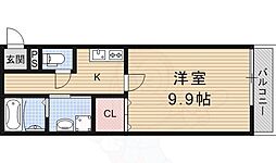ブランドールO&T 1階1Kの間取り