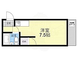 京阪本線 伏見桃山駅 徒歩13分の賃貸マンション 1階1Kの間取り