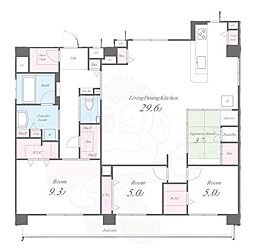 JR東海道・山陽本線 西大路駅 徒歩18分の賃貸マンション 5階4LDKの間取り