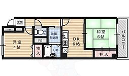 トーカン淀本町マンション 2DKの間取図画像