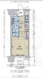 プレサンスTHEKYOTO粋都 1Kの間取図画像