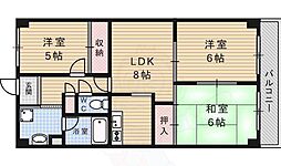 コトーハイツ伏見稲荷A棟 3LDKの間取図画像