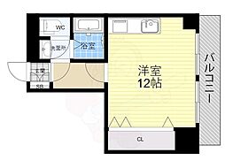 第20洛西ハイツ久我 1Kの間取図画像
