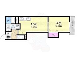 メゾンルノアール 1LDKの間取図画像