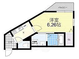 KTIレジデンス深草 1Kの間取図画像