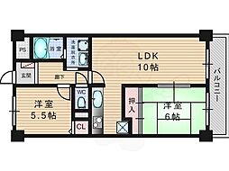グレース・ダイン 2LDKの間取図画像