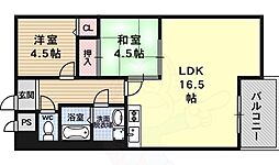 ドミール東寺 2LDKの間取図画像