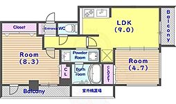 ピーノ京都西大路 2LDKの間取図画像