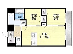 CREST TAPP十条(クレストタップ十条) 2LDKの間取図画像