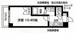 ボヌール伏見 1Kの間取図画像